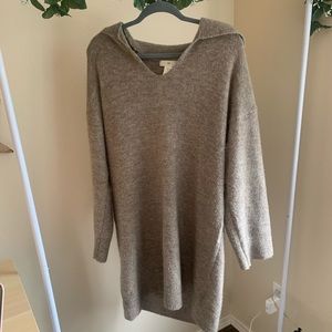 H&M Brown Collared Sweater Dress
